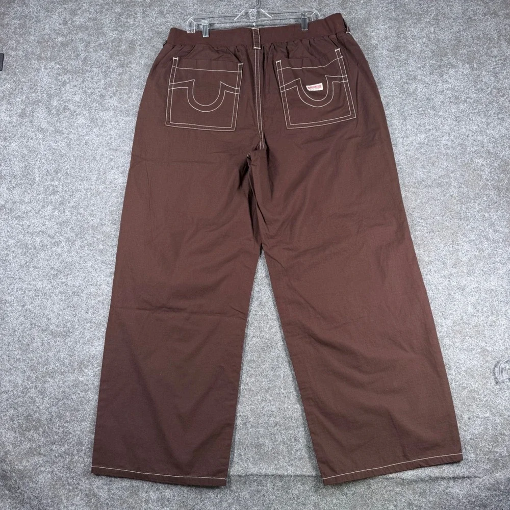 True Religion Men's 2XL Brown Cargo Pants NWT Baggy Utility Contrast Stitch Y2K